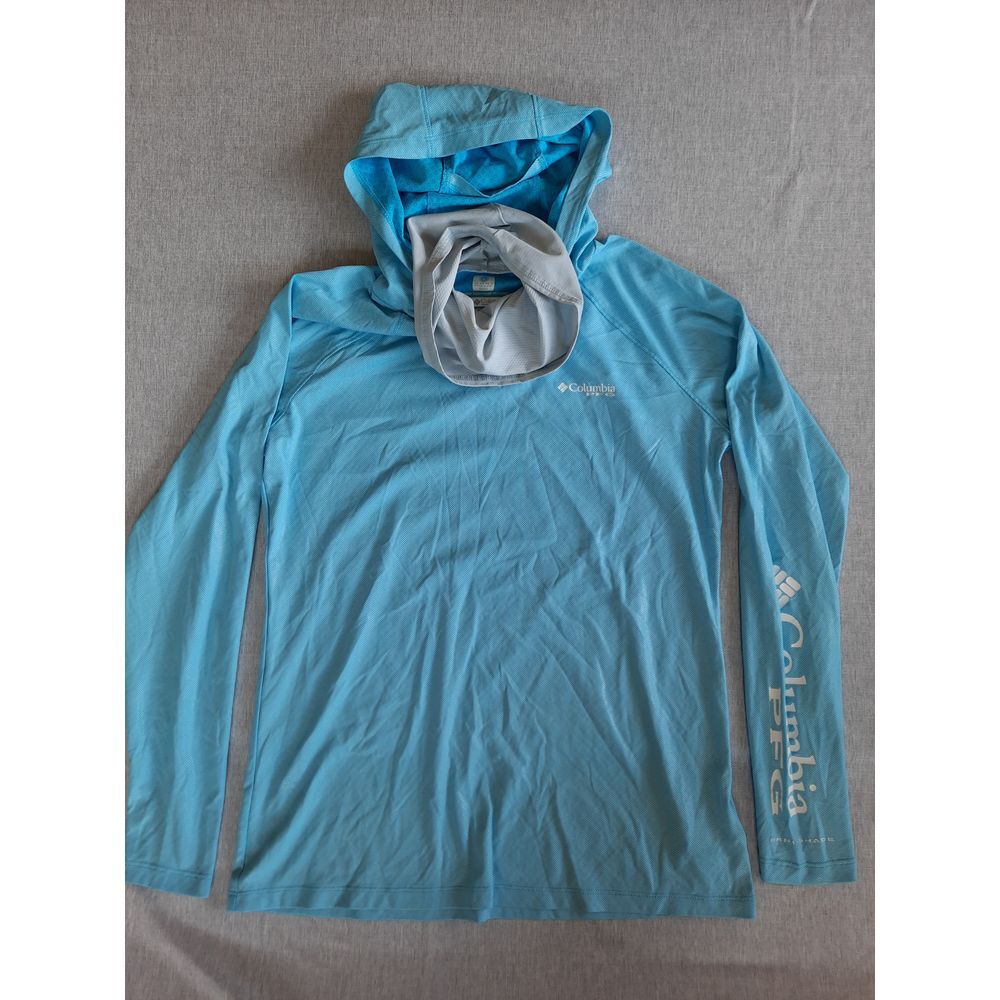 Columbia Sportswear PFG Women Small Petite Omni-Shade Scuba Hoody Sweater Jacket